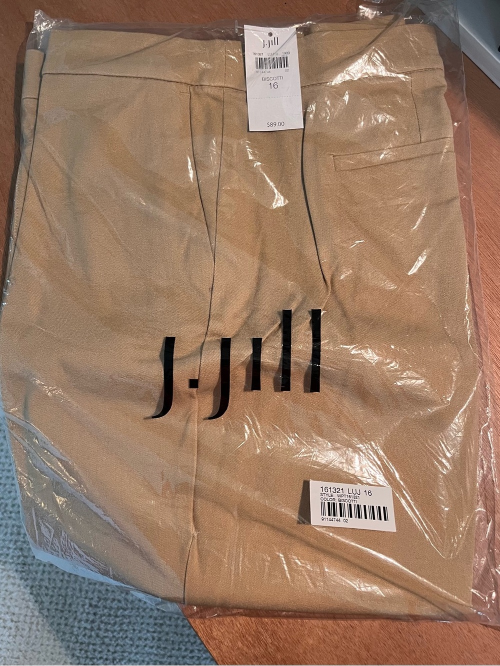 J. Jill Tan Pants - Classic Straight Fit-Ankle Length